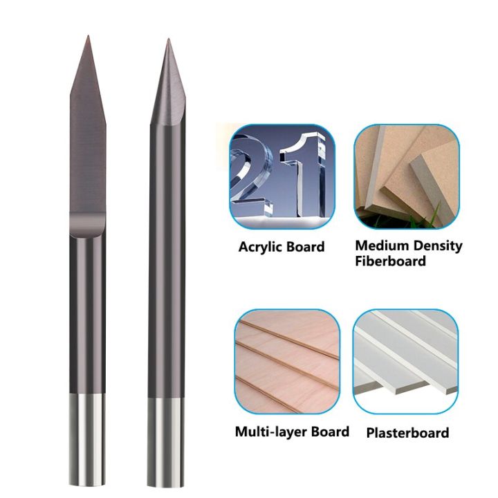pcb-แกะสลักบิต3-175มิลลิเมตรก้าน-v-รูปร่างแกะสลักบิต-pcb-3d-ตัดกัด30องศาเคล็ดลับ0-1-0-2มิลลิเมตร-end-mill-cnc-เครื่องมือกัด