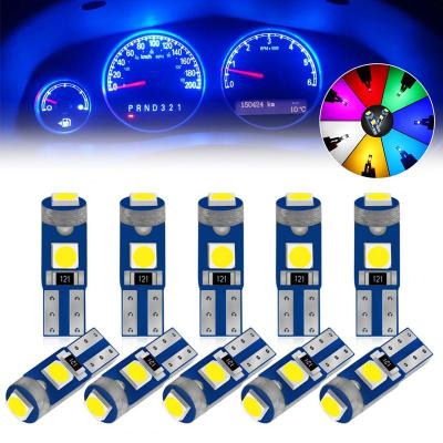 20Pcs T5หลอดไฟ Led W3W W1.2W ไฟ Led สำหรับแผง Canbus ไฟภายในรถ Dashboard Warming Indicator Wedge Auto Instrument Lamp 12V Auto 12V Car Dash Mounting Kits Car LED Light Led Bulb Interior Instrument Lamp Led การให้แสง