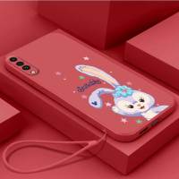 เคส Huawei Y9S เคสนิ่มใส่โทรศัพท์ซิลิโคนเหลวเคสเคสกันกระแทกมือถือเรียบเคสโทรศัพท์โทรศัพท์รูปกระต่ายน่ารักพร้อมสายคล้อง