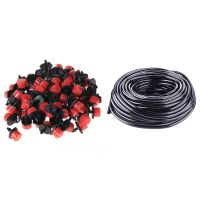 200 Pcs Adjustable Irrigation Sprinkler Drip Irrigation System &amp; 1 Roll 50M 4/7mm Hose Drip Garden Irrigation System