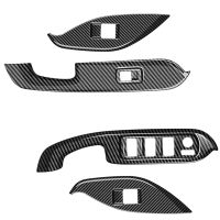 Car Window Glass Lift Switch Button Panel Cover Trim Sticker ABS Carbon Fiber Door Armrest RHD for Toyota Voxy 2022