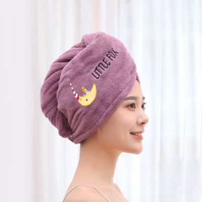 hotx 【cw】 Girls Microfiber Shower Cap  Hats for Dry Hair Drying Soft Turban