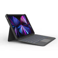 WIWU Combo Touch iPad Keyboard Case คีย์บอร์ดเรืองแสงที่ถอดออกได้คลิกทุกที่ Trackpad Smart Connector Oxford Grey USA Layout