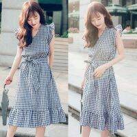 Korean Style Women Summer Mid-length Casual Dress