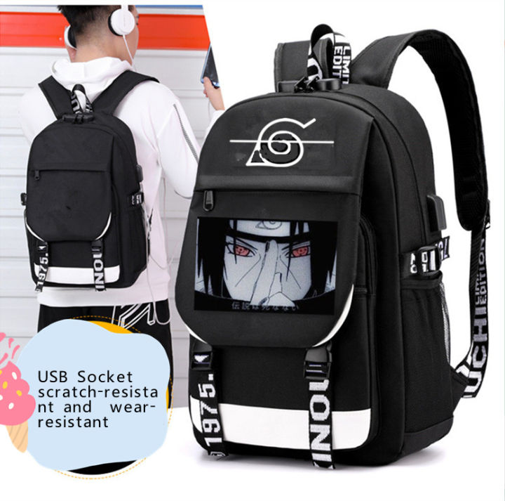 Buy Wothe Anime Demon Slayer Backpack Bag USB with Charging Port Student  School Bag Laptop Cosplay for Boys Girls (Black 1, Large) at Amazon.in