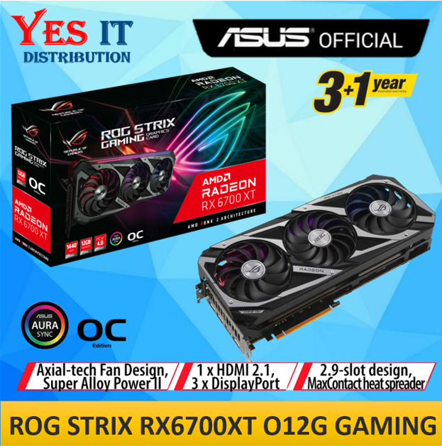 ASUS ROG STRIX Radeon RX 6700 XT OC Edition Gaming Graphics Card