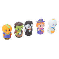 Boneka Jari Tangan การ์ตูน Boneka Jari Tangan ตลกสำหรับปาร์ตี้ฮาโลวีนสำหรับเด็ก5ชิ้น