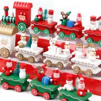 Christmas Wooden Train Merry Christmas Decor For Home Table Decor 2021 Christmas Ornaments Cristmas Noel Happy New Year 2022