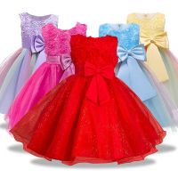 Christmas Princess Flower Girl Dress SummerTutu Wedding Birthday Party Dresses For Girls bowknot dress Children Party Vestido  by Hs2023