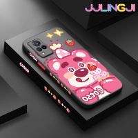 Jlingji เคสสำหรับ VIVO V21 4G V21s V21 5G เคสลายการ์ตูนหมีบางมีน้ำค้างแข็งโปร่งใสแข็งขอบสี่เหลี่ยมกันกระแทกปลอกซิลิโคนคลุมทั้งหมดเคสนิ่มป้องกัน