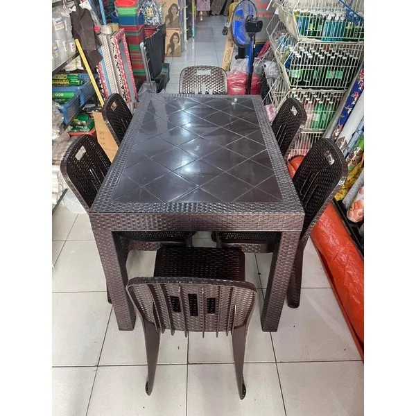 【Spot in Manila】NEW! Ichiban 6 Seaters Rattan Table set (Free Delivery