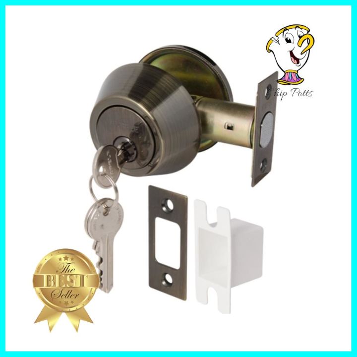 กุญแจลิ้นตาย 1 ด้าน HAFELE 911.22.398 สีทองเหลืองรมดำSINGLE CYLINDER DEADBOLT HAFELE 489.10.502 ANTIQUE BRASS **โปรโมชั่นสุดคุ้ม โค้งสุดท้าย**