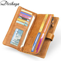 DICIHAYA Luxury Brand 100 Genuine Cowhide Leather Vintage Wallet Male Wallet Men Long Clutch Bag with Coin Purse Zipper Pocket