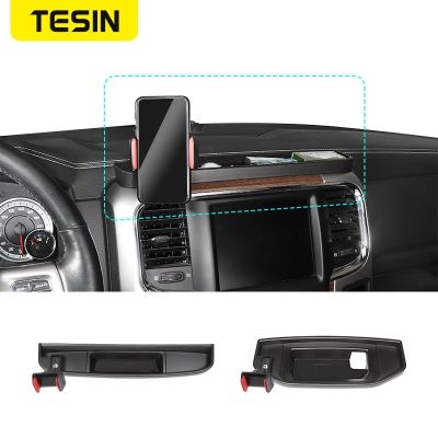 TESIN GPS cket สำหรับ Dodge Ram 1500 Car Center คอนโซลผู้ถือศัพท์มือถือกล่องสำหรับ Dodge RAM 1500 2010 Up อุปกรณ์เสริม
