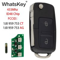 【✱2023 HOT✱】 xian9 Whatskey 1j095975 1j0959753ct 3ag ชุดกุญแจรีโมต Vw/Volkswagen Beetle B5 Passat โบราโพลากอล์ฟ433Mhz พร้อมชิป Id48