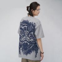 【July hot】 New mens 2023 summer short-sleeved t-shirt lion dance print same ins all-match casual half-sleeved top