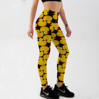 CWQickitout ขายส่ง Leggings เป็ดสีเหลืองตลกผู้หญิงยุโรป Leggings กางเกงร้อนยืด Pants