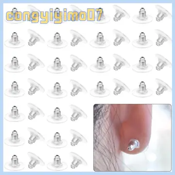 MAXG 100pcs Making Jewelry Findings Components Craft Accessories Stud Back  Stoppers Earring Hooks Earring Backs Ear Post Nuts