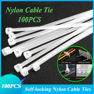 100 PCS Self-locking พลาสติก NYLON Tie ยึดแหวนสายผูก Zip Wraps สายคล้อง NYLON CABLE Tie Organizer Twist Tie ผูกซิป-Yrrey