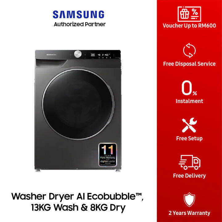 Samsung 13KG / 8KG (WD13TP44DSX) Washer Dryer Washing Machine with AI