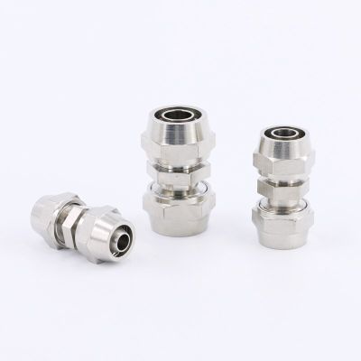 Pneumatic Quick Wring Joint Docking Pipe Direct SMC Lock Nut Type High Pressure Copper Nickel Plating Pu Tube 8/10/12mm Pipe Fittings Accessories