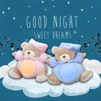 25cm Kawaii Teddy Bear Musical Light Plush Dolls Pat Lamp Sleeping Comfort LED Night Light Appease Bear Toys for Children Gifts