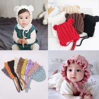 【hot sale】☒♟ C05 Childrens hat Korean baby girls boys hat ear wool cap baby fall winter lace hand