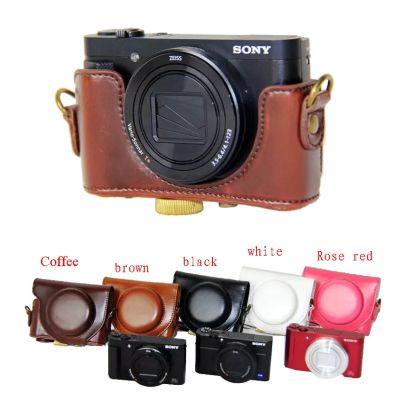 กระเป๋าใส่กล้องถ่ายรูปหนังแท้วินเทจย้อนยุคสำหรับ HX90 HX90V WX500มีสายรัดใหม่