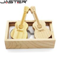 JASTER 1PCS free logo natural wooden guitar box pendrive 4GB 8GB 16GB 32GB 64GB wood guitars usb flash drive memory stick gifts