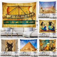 Egyptian Aesthetic Tapestry Wall Hanging Boho Room Decor Ancient Egypt Mythological Figures Cloth Wall Tapestry Home Decoration Knitting  Crochet