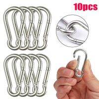 [HOT 2023] 10Pcs Mini Carabiners โลหะผสมคาราบิเนอร์สปริงตะขอแบบพับ Carabiner คลิปพวงกุญแจกลางแจ้งตั้งแคมป์ปีนเขาหัวเข็มขัด D-Ring