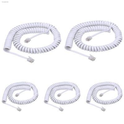 ❉◐ RJ9 Coiled Telephone Wire 6FT Curved Telephone Landline Phone Handset Handle Line Cable 4P4C 6Ft/1.85m