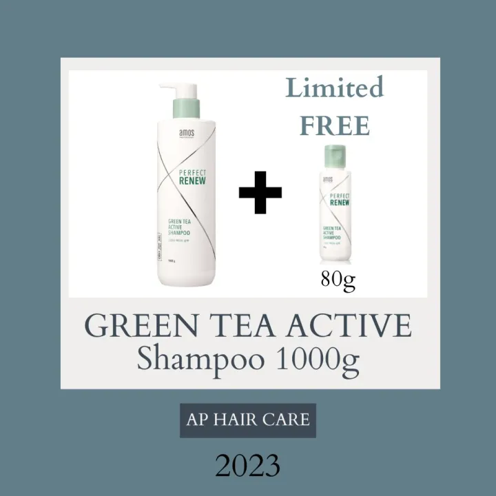 AMOS ▸ GREEN TEA ACTIVE SHAMPOO 500g ▸▸▸ VERY FAST SELLING ▸▸▸ Anti-aging▸  Anti Hair Loss ▸ Remove Sebum for Oily Scalp ▸ Volumizing Root ▸ Hair Growth  ▸ Green Tea Root Extract | Lazada Singapore