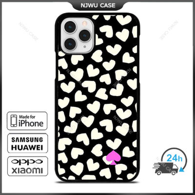 KateSpade 080 Love Heart Polkadots Phone Case for iPhone 14 Pro Max / iPhone 13 Pro Max / iPhone 12 Pro Max / XS Max / Samsung Galaxy Note 10 Plus / S22 Ultra / S21 Plus Anti-fall Protective Case Cover