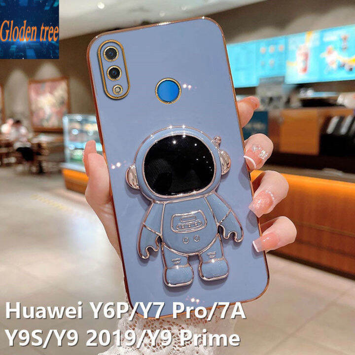 gloden-tree-astronaut-phone-case-for-huawei-y9-2019-y9s-y6p-y7a-y7-pro-y9-prime-luxury-chrome-plated-soft-tpu-square-case-bracket