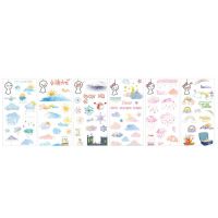 6 Sheets Creative Weather Series Washi Sticker Cute Cartoon Pattern DIY Diary Planner Notebook Scrapbook Student Office Stationery Sticker