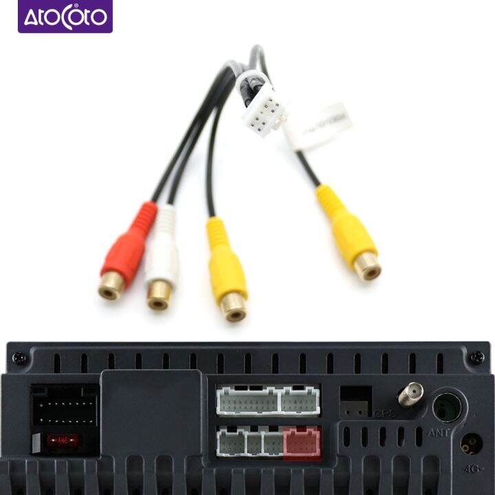 Atocoto 10 Pin Plug Car Stereo Navigation Radio 4 RCA Audio Video