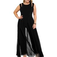 【CW】 Size Sleeveless Jumpsuites  Wide Leg Rompers Pants Loose Streetwear Piece Playsuit