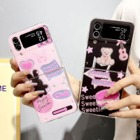 เคสโทรศัพท์สลายเลเซอร์ CSCR สำหรับ Samsung Galaxy Z Flip 4กระต่ายน่ารักน่ารัก ZFlip4เคสสำหรับ Galaxy ยิ้มน่ารักเคสป้องกันแฟชั่น