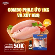Combo Phile Ức gà tươi 1kg và Xốt BBQ [HCM] thumbnail