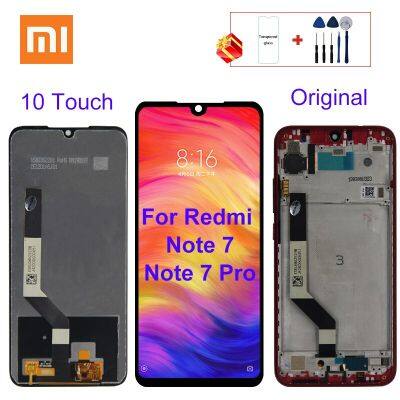 10สัมผัสสำหรับจอแสดงผล Xiaomi Redmi Note 7แอลซีดีหน้าจอสัมผัสสำหรับ Redmi Note 7 Pro ชิ้นส่วนอะไหล่ Lcd พร้อมกรอบ