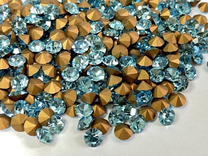 พลอยกลม-คริสตัส-กระจก-ก้นแหลม-พรีซีโอซ่า-ออฟติมา-preciosa-optima-431-11-111-mc-chaton-optima-hight-quality-crystal-ss22-23-4-9-5-2mm-100pcs-crystal-aqua-bohemica-aquamarine-light-sapphire-mix-color