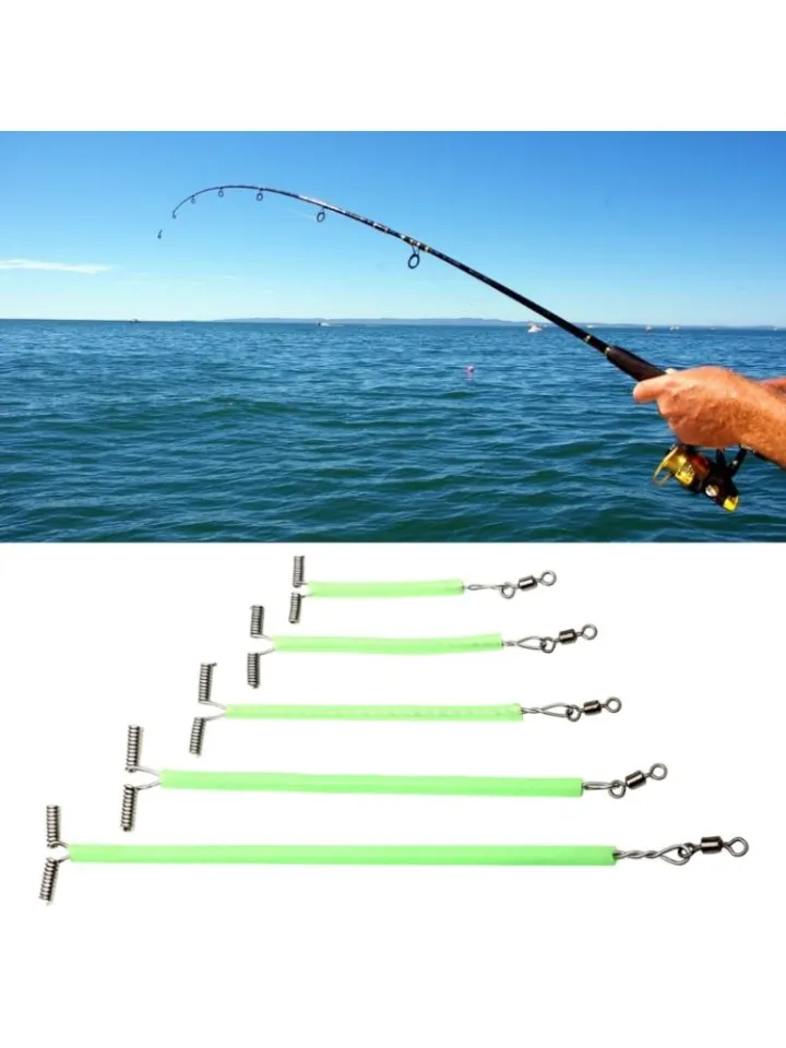 Dentop Store 20Pcs/set Luminous Tube Fishing Rigs with Rolling Swivels  T-Shape Balance 3 Way Arm Connector Fishing Line Making Tackle