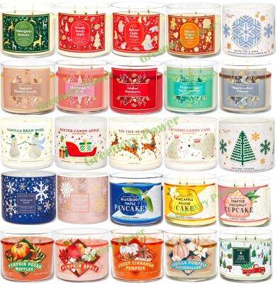 BBW#4 Xmas Collection Bath & Body Works 3 wicked candle  เทียนหอม 411g.