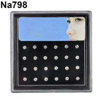 60/24 Pcs พลอยเทียมเหล็กสแตนเลส Stud ห่วงสแตนเลสเจาะจมูกและหู Body เครื่องประดับแบบเจาะของขวัญ