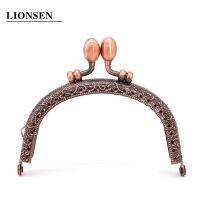 LIONSEN 9.5Cm บัดย้อนยุคโลหะกลมกรอบกระเป๋าสำหรับกระเป๋าคลัทช์เหรียญจุมพิตล็อคเครื่องประดับกระเป๋าฮาร์ดแวร์บรอนซ์แบบโบราณ