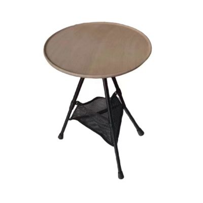 Folding Round Table Outdoor Three-Legged Dining Table Portable Alloy Coffee Table Hike Picnic Liftable Table Folding Outdoor Hike Picnic Table Black