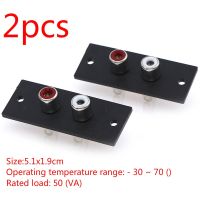 2pcs 2 Way Copper Core RCA Terminal Wall Panel Plate Input Phono Chassis Socket Audio AV Adapter