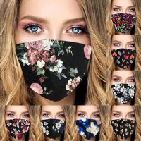 Outdoor Face Mask Washable Printed Cotton with Valve Garter Elastic Ear Loop Reversible Design Masks