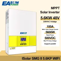 EASUN 5.6KW พลังงาน Soalr อินเวอร์เตอร์ป้อนข้อมูล PV 500Vdc 5500วัตต์เครื่องชาร์จ100A MPPT 220VAC 48VDC อินเวอร์เตอร์เพียวไซน์เวฟด้วย Wifi